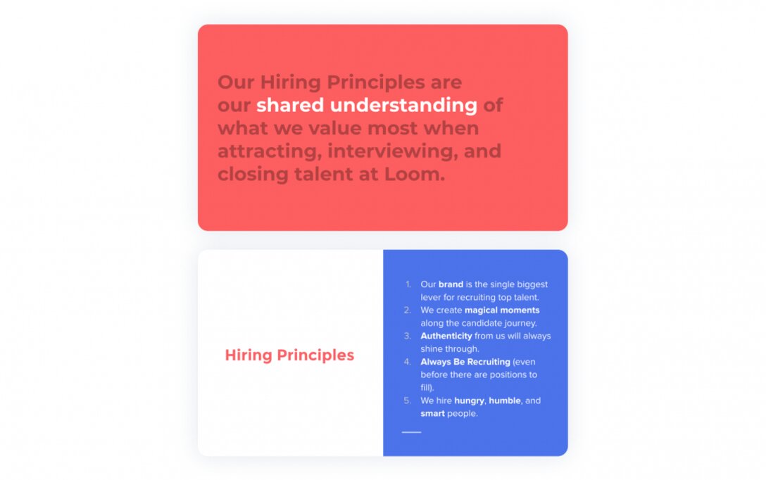 Loom's hiring principles