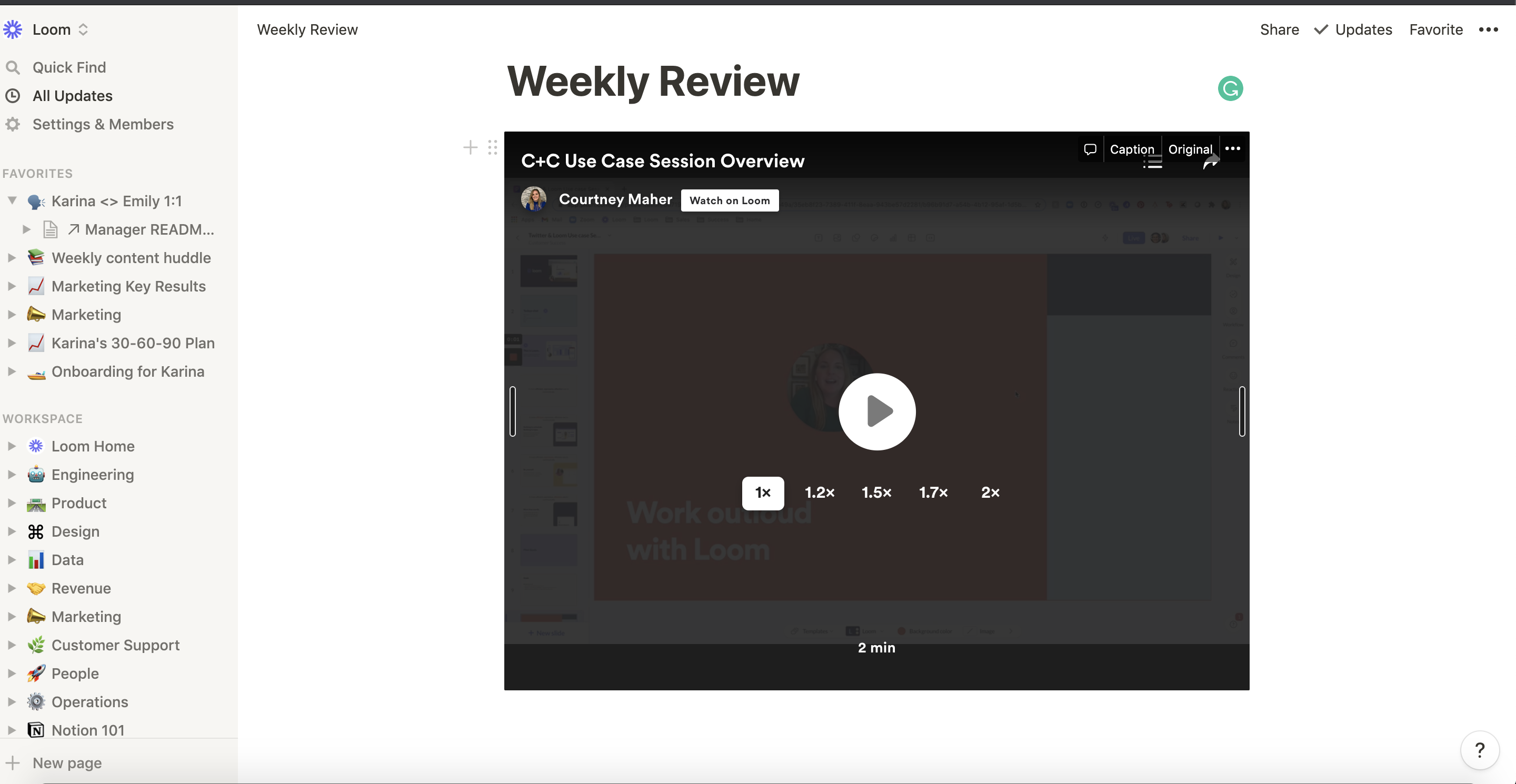 Embed Loom videos in Notion for Pitch presentation screenshot 